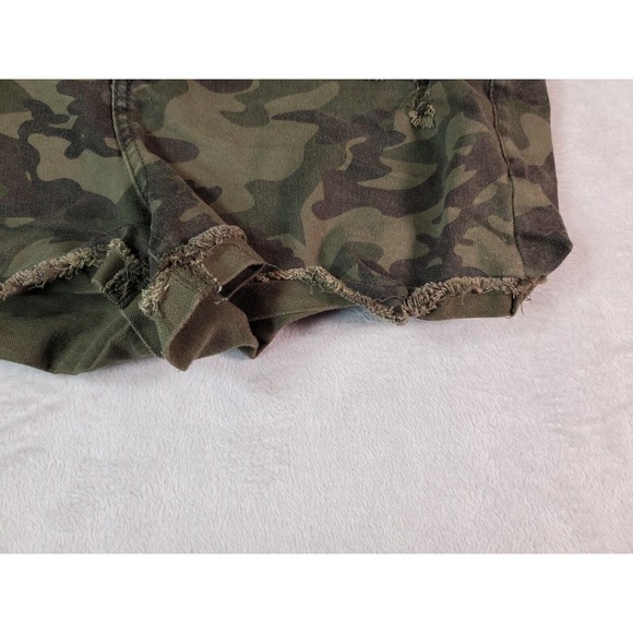 Lot‎ Of 2 No Boundaries Shorts Womens 17 Green Camo Print Button Fly Drawstring - Picture 13 of 16